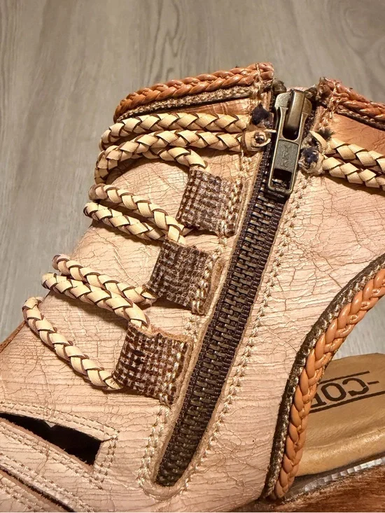 NWOB Corral Jessica Tall Top Leather Sandals - Tan - Size 7 - Picture 8 of 11